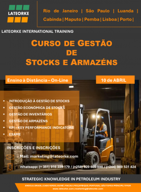 CURSO INTERNACIONAL DE GESTÃO DE STOCKS E ARMAZÉNS - ON-LIne - LATEORKE - Energy Business School